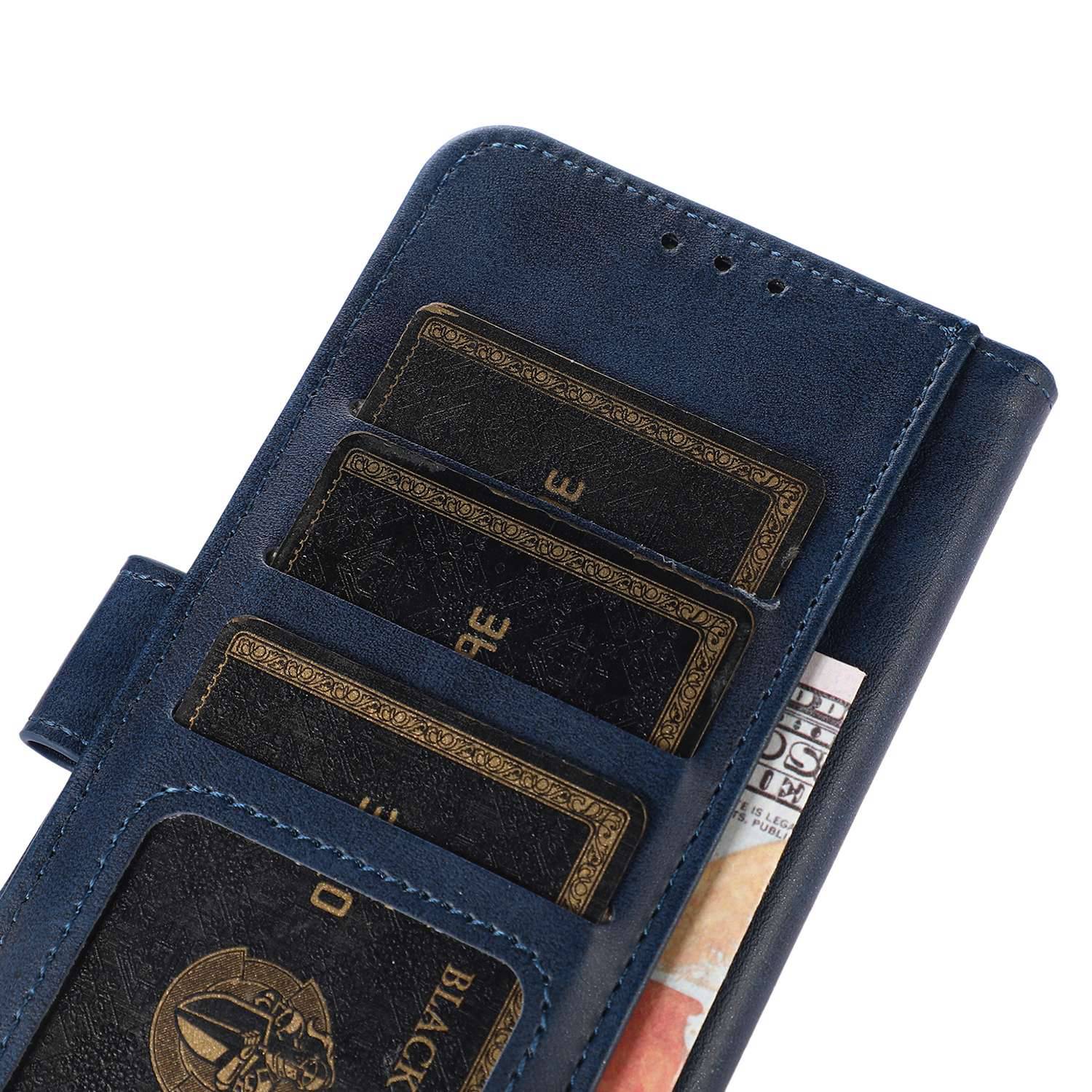 For Xiaomi Redmi Note 13R Pro 5G Leather Case Cowhide Texture Phone Wallet Cover - Blue For Xiaomi Redmi Note 13R Pro 5G Leather Case Cowhide Texture Phone Wallet Cover - Blue